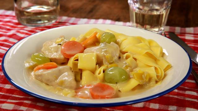 Riesling Huhn mit Trauben
