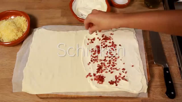 Blätterteig Schinken Käse Stangen