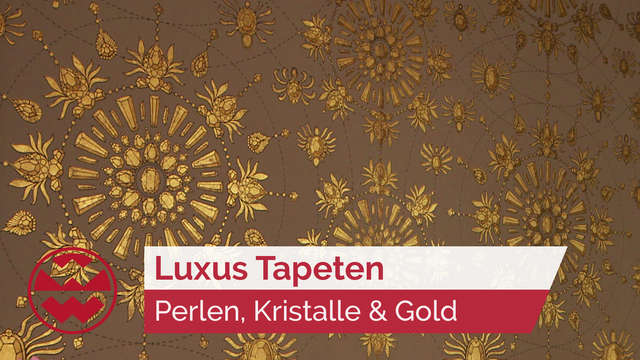 Luxus Tapeten: Wandschmuck mit Perlen, Kristallen und Gold | LIT